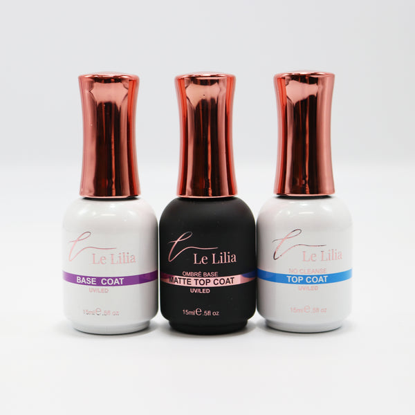 Gel Base + Top + Matte Top Coat Set